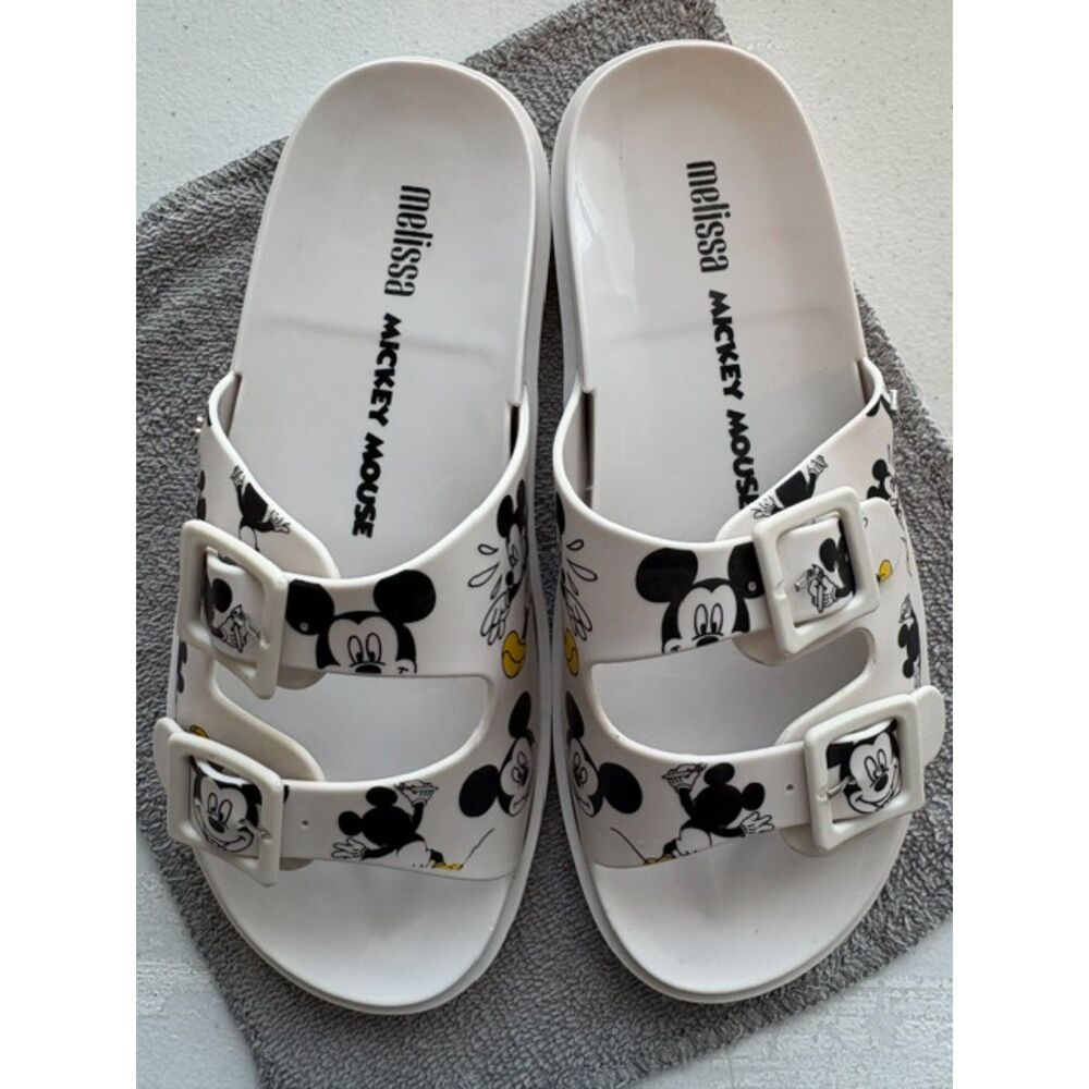 Disney X Melissa Mickey Mouse Slides Size 7 Beach Pool Water Sandals Adjustable